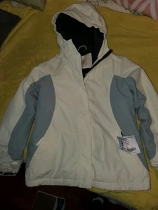 kids childrens jacket ski jacket hooded weatherproof fleece lined Lands end - Picture 1 of 20