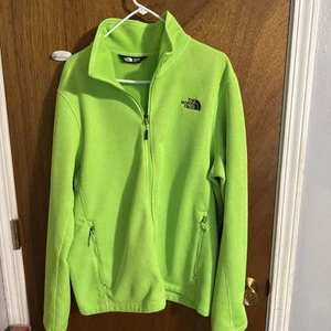 Men’s Neon Green North Face Full Zip Sweater Fleece Xl - Picture 1 of 7
