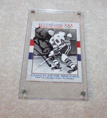 Herb Brooks Autographed Sports Card Head Coach 1980 USA Hockey Team - Image 1 of 2