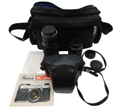 Estuche para cámara SLR de 35 mm película Pentax K1000 de colección lentes manual probado con batería Foto 1 de 4