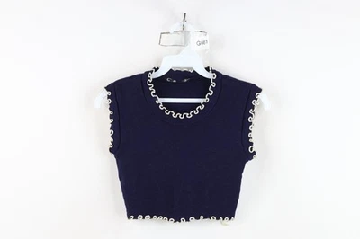 Suéter Vintage Años 50 60 Niñas Niño Pequeño Talla 5T Mezcla de Lana Tejido Volantes Manga Gorra Foto 1 de 4