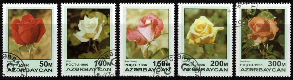 Azerbaijan 1996 Roses - Part Set Of Five Stamps - MNH/CTO - Image 1 of 1