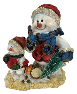 JTS International Schneemann hält Baum Figur 2004 Weihnachten Winter Urlaub - Bild 1 von 10
