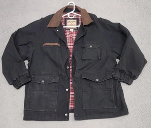 Wrangler Jacket Mens XL Outerwear Black Shell Red Plaid Blanket Lined Chore - Picture 1 of 13
