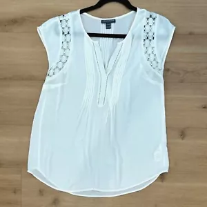 'A Pea In The Pod' White Flowy Maternity Blouse - Women's Large - Picture 1 of 8