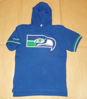 Sudadera con capucha Mitchell & Ness Seattle Seahawks de felpa francesa manga corta nueva con etiquetas $85 Foto 1 de 3