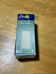 Leviton Decora 3-Way Switch 5603 15A 120/277V AC/CA Light Almond - Picture 1 of 1