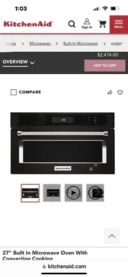 Kitchenaid 27in  Built in Microwave W Convection Cooking. - Image 1 of 4