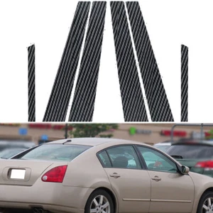 Fit For 2004-2008 Nissan Maxima A34 6x Carbon Fiber Pillar Posts Door Trim Cover - Picture 1 of 8