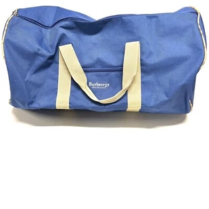 Blue Burberry Fragrance Duffle Bag Sports Travel Tote Luggage Large 22x12x12 - Picture 1 of 14