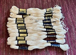 6-Strand Embroidery Cotton Floss, " DMC ECRU" 12 in package - Picture 1 of 8