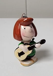 Vintage 1966 Peanuts Ceramic Christmas Ornament Peppermint Patty Guitar  - Picture 1 of 4