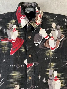 Camicia hawaiana High Seas Trading Co. da uomo grande retrò bowling vintage look atomico - Foto 1 di 6