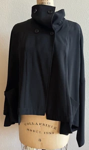 Ivan Grundahl Sz 40 Black Jacket Asymmetrical Art to Wear EUC Architectural - Picture 1 of 11
