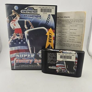 Super Volleyball Sega Genesis Complete CIB With Manual Tested Cleaned - Picture 1 of 23