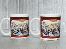DESIGNS Currier and Ives Mug Set Coffee Cup Central Park Winter 1862 Collectors