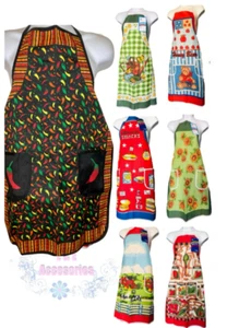 Delantal de cocina Amber Mills tejido de tela de algodón 2 bolsillos estampado tamaño 24X31 - Imagen 1 de 4