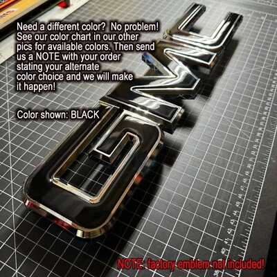 *FITS 2019-2025 GMC SIERRA ONLY!* PRECUT (domed) (1) emblem overlay MANY COLORS - Image 1 of 4