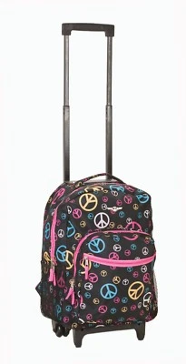 Deluxe Wheel Backpack Rolling 17" Carry on Travel Luggage Travel Bag School - Image 1 of 4