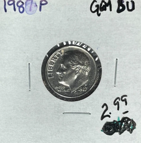 1987-P ROOSEVELT DIME ~ GEM BU ~BEAUTIFUL COIN~ Cover