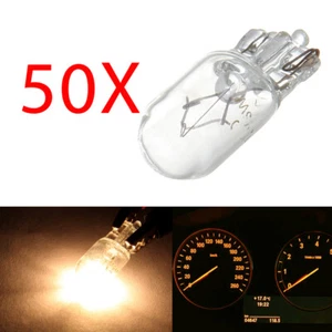 50pcs W5W T10 12V Warm White Halogen Bulbs License Instrument Cluster Lights - Picture 1 of 5