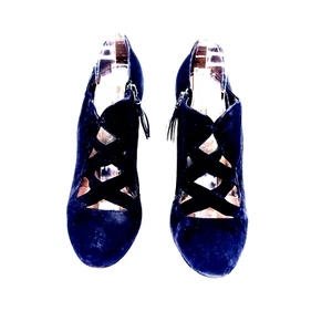 Scarpe donna Miu Miu tacco nero pelle scamosciata gabbia incrociata punta aperta taglia 38 - Foto 1 di 9