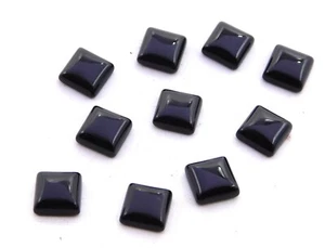 Natural Black Onyx Square Cab Lot Loose Gemstone 8 MM For Jewelry Making P-1681 - Picture 1 of 2