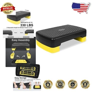 Height-Adjustable 4''-6'' Step Aerobics Platform with Riser for Ultimate Fitness - Picture 1 of 10