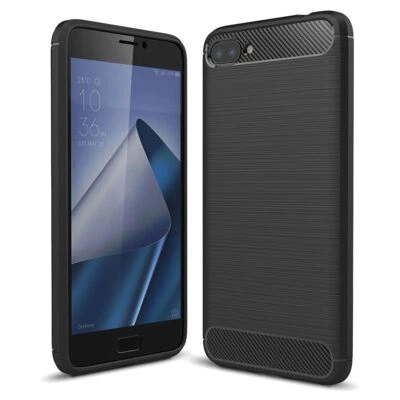 Custodia Asus Zenfone 4 Max ZC554KL In Fibra Di Carbonio Opaca Protezione Nera - Immagine 1 di 4