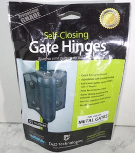 D&D Self Closing Adjustable Gate Hinges for Metal Gate 2-Pack Professional - Picture 1 of 5