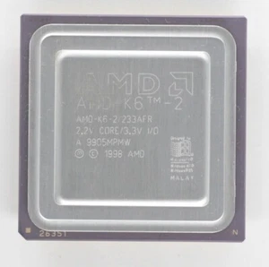 Socket 7 CPU - AMD K6-2 333MHz - AMD-K6-2/333AFR - TESTED - Picture 1 of 2