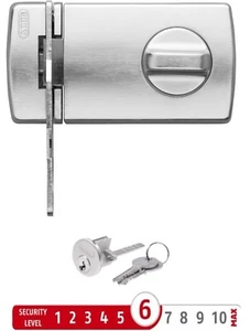 ABUS 2130 Türzusatzschloss Silber mit Sperrbügel + Außenzylinder + 2 Schlüssel - Bild 1 von 12
