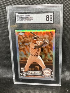 2011 Topps Chrome FREDDIE FREEMAN #173 Sepia Refractor SP /99 Rookie Card RC