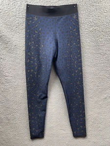 ULTRACOR Womans Large Hi Rise Leggings Navy Animal Print Band Waist RUNS SMALL - Picture 1 of 14