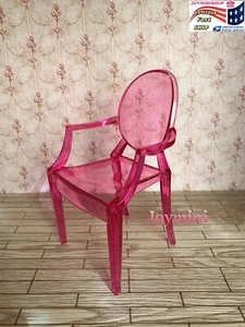 1/6 Miniature Pink 1PCS Chair Dollhouse Furniture Gift Decoration Action Figure - Picture 1 of 6