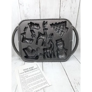 Lillian Vernon Christmas American Way Cast Iron Cookware Snowman Reindeer Sleigh - Picture 1 of 5