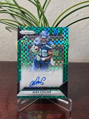 Alex Collins: 2016 Panini Prizm Green Checkerboard Rookie Auto /49 - Image 1 of 3