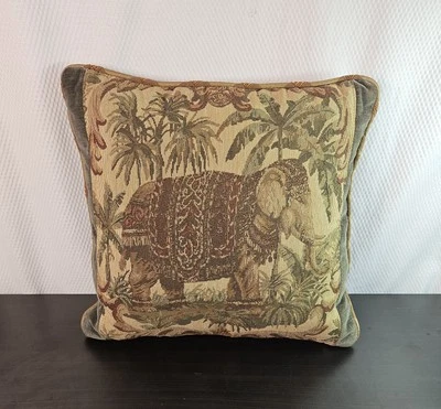 Elephant Throw Pillow Cover With Insert Pillow Included 14" X 14" EUC - Image 1 of 4
