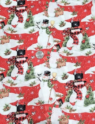 2 yardas x 44" por la talentosa Susan Winget! - "Snowman Scenic" #CP64465 Foto 1 de 2