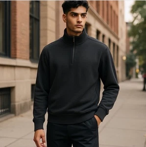 Sudadera Pullover Calvin Klein Cuarto Cremallera Marrón Hombre Bolsillos Medianos Algodón - Imagen 1 de 9