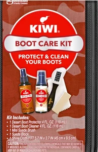 Kit de cuidado de botas Kiwi desierto gamuza protector limpiador cepillo borrador bloque paño - Imagen 1 de 3