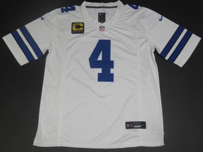 Camiseta deportiva para hombre Dak Prescott #4 Dallas Cowboys 2025-26 parche Capitanes blanca Foto 1 de 4