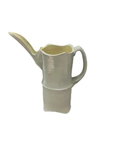 Tan With Yellow Pottery ceramic water pitcher vintage - Picture 1 of 24