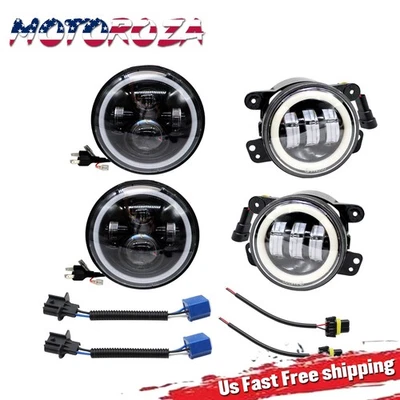 Faro LED halo DRL y luces antiniebla de 4 pulgadas para Hummer H2 H3T 2006-2008-2010 Foto 1 de 4