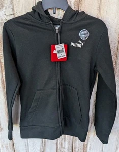 Puma Black Zip-Up Hoodie Sweatshirt Size Boys Small (8) Free Shipping! - Picture 1 of 5