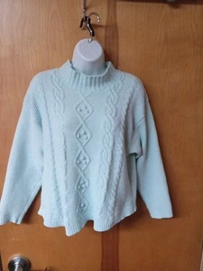 Women's Pullover Long Sleeve Sweater - Cat & Jack Blue Large (10/12) - Picture 1 of 5
