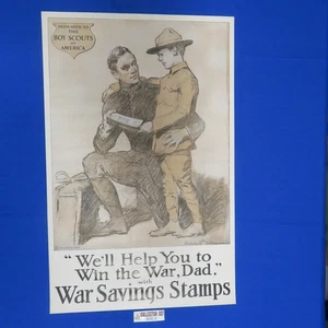 Boy Scouts Of America Original WWI War Savings Stamps Poster 257C2 - Picture 1 of 5