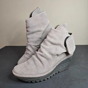 Botines Fly London Yegi para mujer gris gamuza cuña talla 38 7,5-8 - Imagen 1 de 9