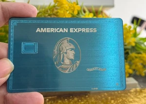 Tarjeta de metal azul personalizada Amex con diseño estándar de chip pequeño - novedad 2025 - Imagen 1 de 4