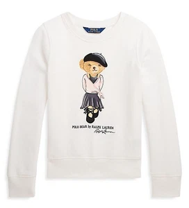 NWOT $75 Polo Ralph Lauren Size Small (7) Girls Bear Fleece Sweatshirt Ballerina - Picture 1 of 4